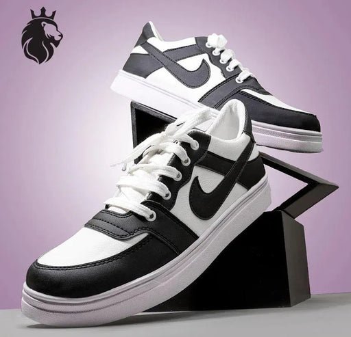 Men's Synthetic Leather Fancy Joggers - JRD-Black